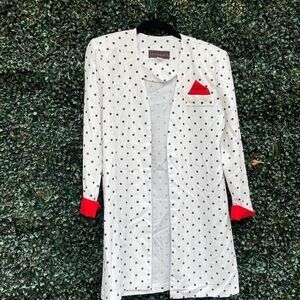 Vintage 80’s Just In Thyme Polka Dot Open Blazer Vintage Size 6